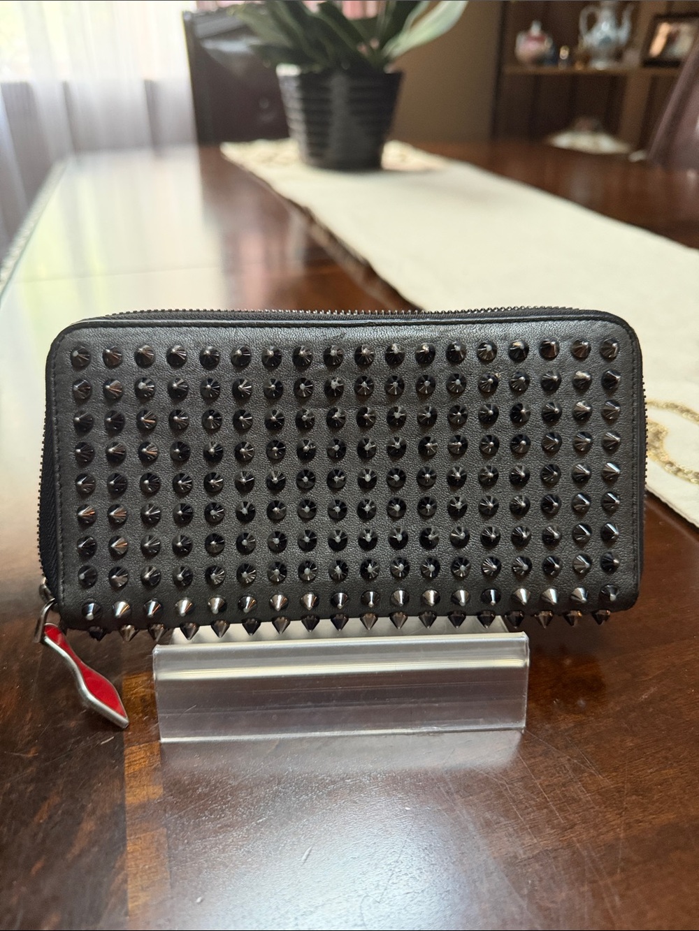Christian Louboutin Studded Zip Wallet - Men's Accessory